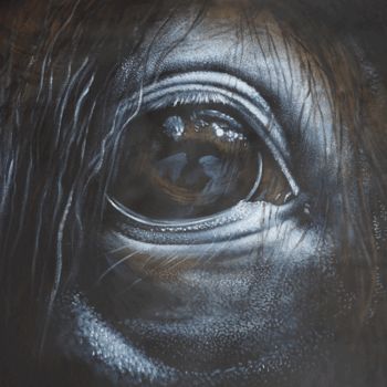 Ζωγραφική με τίτλο "Horse GF n1" από Isabelle Molinard, Αυθεντικά έργα τέχνης, Ακρυλικό