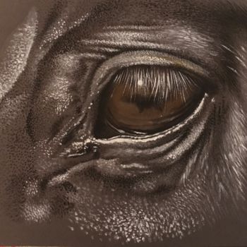 Картина под названием "Horse n°7" - Isabelle Molinard, Подлинное произведение искусства, Акрил