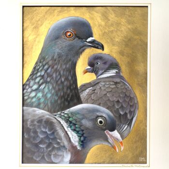 제목이 "Les pigeons"인 미술작품 Isabelle Molinard로, 원작, 아크릴