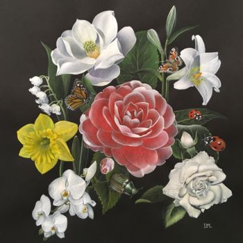 Peinture intitulée "Mon printemps confi…" par Isabelle Molinard, Œuvre d'art originale, Acrylique