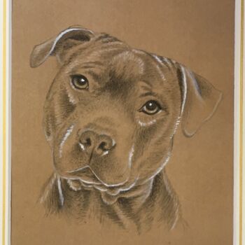 Painting titled "Staffordshire bull…" by Isabelle Molinard, Original Artwork, Watercolor