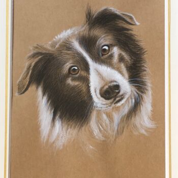 Painting titled "Border collie" by Isabelle Molinard, Original Artwork, Watercolor