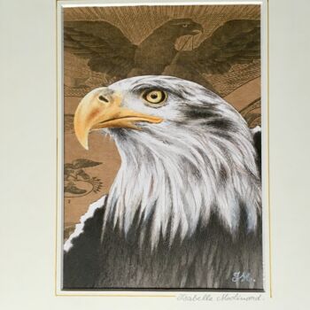 Painting titled "Aigle 1" by Isabelle Molinard, Original Artwork, Watercolor
