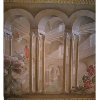 Ζωγραφική με τίτλο "Triple colonne" από Isabelle Molinard, Αυθεντικά έργα τέχνης, Λάδι