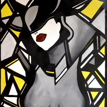 Painting titled "Liberté" by Im, Original Artwork, Acrylic Mounted on Wood Stretcher frame