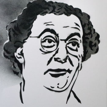 Painting titled "Coluche" by Murzo, Original Artwork, Spray paint