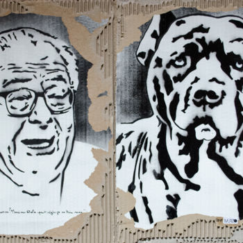 Peinture intitulée "Jean-Marie Le Pen e…" par Murzo, Œuvre d'art originale, Bombe aérosol Monté sur Panneau de bois