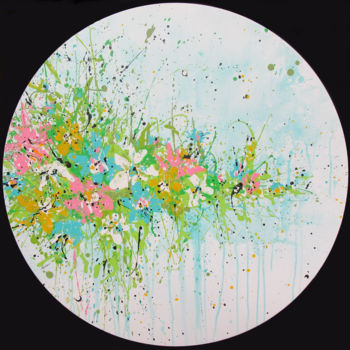 Peinture intitulée "Jardin Céleste" par Isabelle Pelletane, Œuvre d'art originale, Acrylique Monté sur Châssis en bois