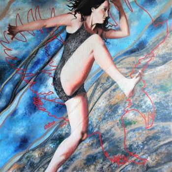 제목이 "Ascension"인 미술작품 Isabelle Riffard로, 원작, 아크릴 기타 단단한 패널에 장착됨