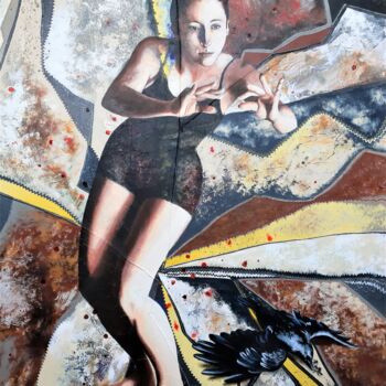 Картина под названием "Tétanie" - Isabelle Riffard, Подлинное произведение искусства, Акрил Установлен на Деревянная рама дл…