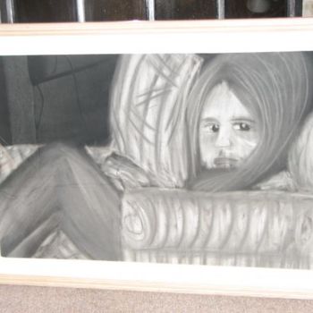 Dibujo titulada "fille triste" por Isabelle Savard-Filteau, Obra de arte original