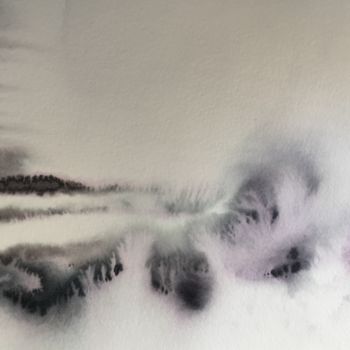 Peinture intitulée "Le son gris de l’au…" par Isabelle Szlachta, Œuvre d'art originale, Aquarelle