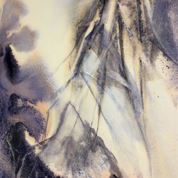 Pintura intitulada "Norvège, Lofoten" por Isabelle Szlachta, Obras de arte originais, Aquarela