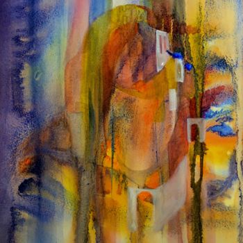 Painting titled "Albanie, pays des a…" by Isabelle Szlachta, Original Artwork, Watercolor