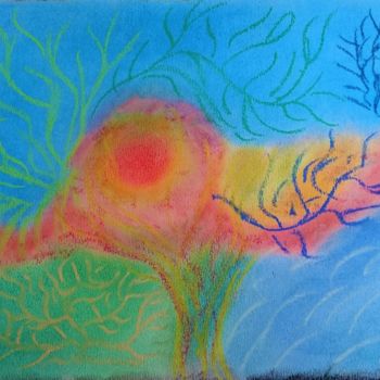 Dessin intitulée "L'Arbre des saisons…" par Isabelle Tirard, Œuvre d'art originale, Pastel