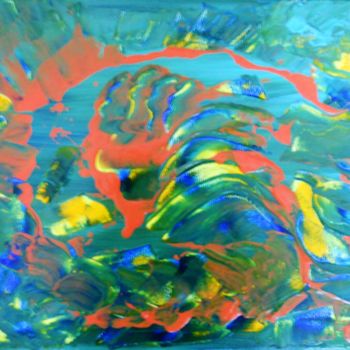 Peinture intitulée "Poisson dans la mare" par Isabelle Tirard, Œuvre d'art originale, Acrylique