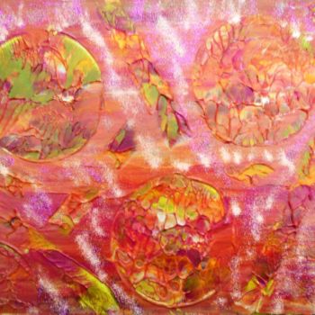 Malerei mit dem Titel "Bactéries Florales" von Isabelle Tirard, Original-Kunstwerk, Acryl