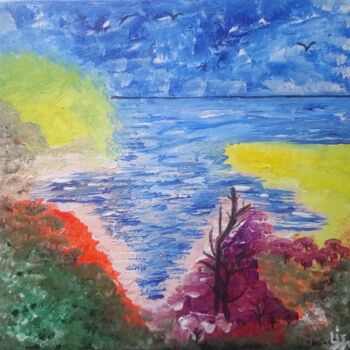 Painting titled "Paysage Sauvage" by Isabelle Tirard, Original Artwork, Acrylic