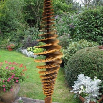 Sculpture intitulée "Spirale d'acier" par Isabelle Visse, Œuvre d'art originale