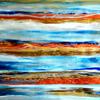 Malerei mit dem Titel "Ambiances marine" von Isabelle Vobmann, Original-Kunstwerk, Acryl