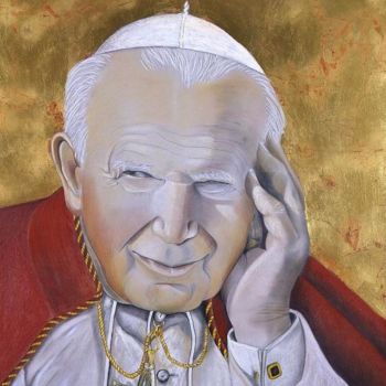 Painting titled "Papa Giovanni Paolo…" by Isabell Von Piotrowski, Original Artwork, Oil