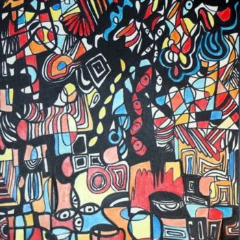 Painting titled "Abstract" by Sandra Guedes, Original Artwork