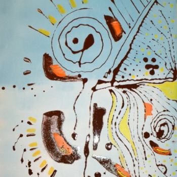 「Abstract」というタイトルの絵画 Sandra Guedesによって, オリジナルのアートワーク, オイル