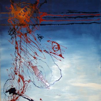 Malerei mit dem Titel "Puissant / Powerful" von Sandra Guedes, Original-Kunstwerk, Öl