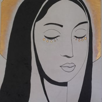 Peinture intitulée "Marie" par Isa Daurat, Œuvre d'art originale, Acrylique