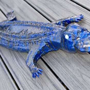 Sculpture titled "Gator" by Isadiva, Original Artwork, Metals