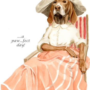 Painting titled "Paw...fect day" by Toffee Nose, Original Artwork, Watercolor