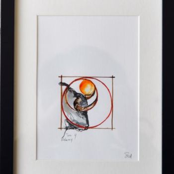 Ζωγραφική με τίτλο "les 3 cercles" από Isabelle Husson, Αυθεντικά έργα τέχνης