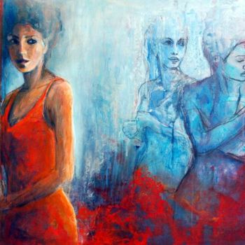 Painting titled "les comploteuses" by Isabelle Husson, Original Artwork