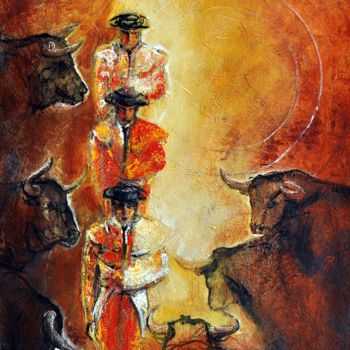 Painting titled "paseo et sorteo" by Isabelle Husson, Original Artwork