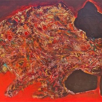 Pintura intitulada "Piton de la fournai…" por Isabelle Liger, Obras de arte originais