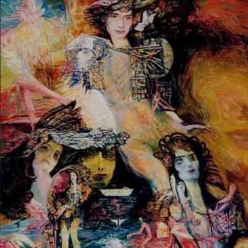 Malerei mit dem Titel "Inanna Atomica" von Isander4, Original-Kunstwerk, Öl