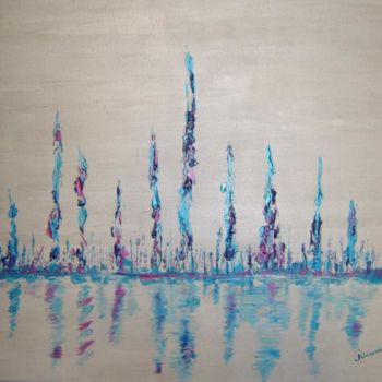 Pintura titulada "Aqua Marina" por Princesse Sylviane D Isangel, Obra de arte original, Oleo