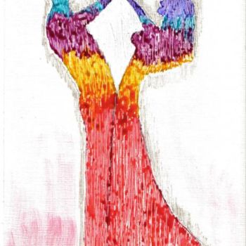 Картина под названием "astrocouple" - Princesse Sylviane D Isangel, Подлинное произведение искусства, Масло