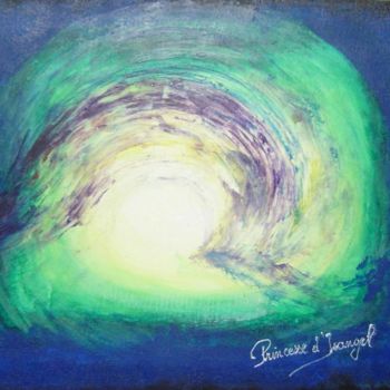 Peinture intitulée "Une vague de vie" par Princesse Sylviane D Isangel, Œuvre d'art originale, Huile