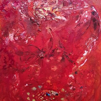 Malerei mit dem Titel "Orange rouge" von Isankis, Original-Kunstwerk, Acryl
