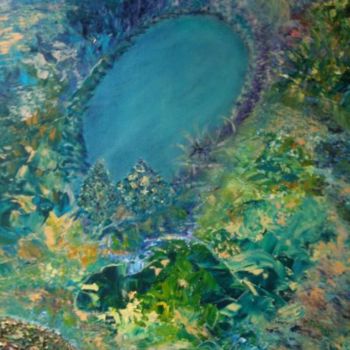 Pintura intitulada "perle bleue" por Isankis, Obras de arte originais, Acrílico