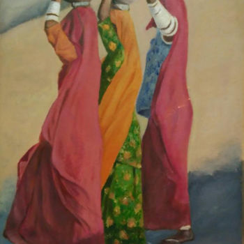 Schilderij getiteld "mujeres-oleo-sobre-…" door Isabel Pastor, Origineel Kunstwerk