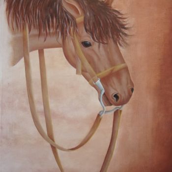Painting titled "Cavalo" by Isabel Cabrita, Original Artwork, Oil