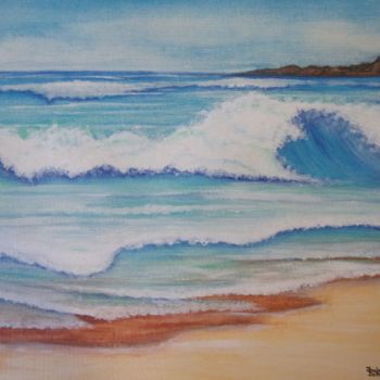 Pintura intitulada "Rebentação, praia d…" por Isabel Cabrita, Obras de arte originais, Aquarela