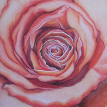 Painting titled "Rosa grande plano-P…" by Isabel Cabrita, Original Artwork, Watercolor