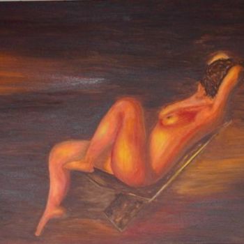 Painting titled "MULHER SENTADA" by Isabel Carvalho, Original Artwork