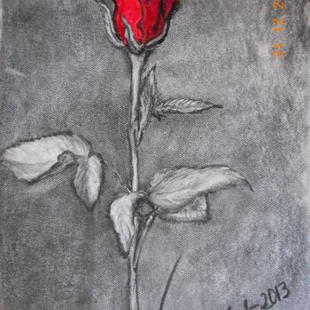 Painting titled "ROSA" by Vieiro Torres, Isabel, Original Artwork