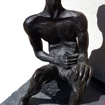 Sculpture intitulée "L'Homme qui rit 2/8" par Iscara, Œuvre d'art originale, Bronze