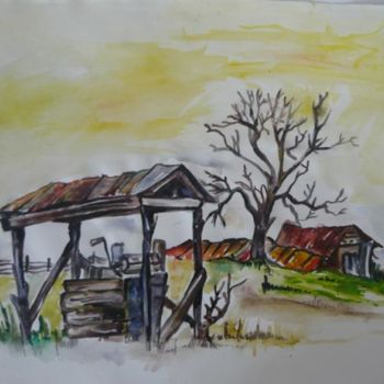 Drawing titled "Landscape in the sun" by Iscariotteh, Original Artwork