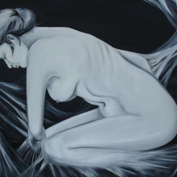 Pintura titulada "ENDOMETRIOSE 2 DANS…" por Virginie Isfaoui, Obra de arte original, Oleo Montado en Bastidor de camilla de…
